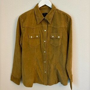 ☀️ NWT GAP Corduroy Western Snap Button-Up Shirt